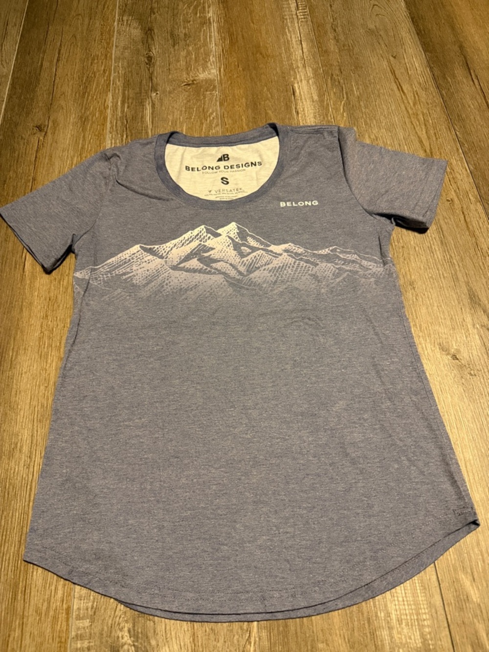 Belong Designs Versatek Heather Blue Mountain Graphic Tee